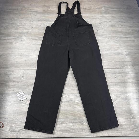 Asos Denim Overalls Maternity Size 12 Black (40x30) Wide Leg Baggy Comfy NWT - Picture 7 of 8